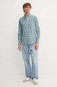Bavlněná košile United Colors of Benetton 52MCUQ04B zelená SS25