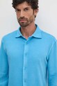 Bavlněná košile United Colors of Benetton 5WMYUQ052 modrá