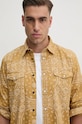 United Colors of Benetton camasa din bumbac bej 5QCAUQ04P