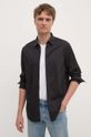 Armani Exchange koszula bawełniana bawełna czarny XM000006.AF10831