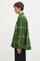 Βαμβακερό πουκάμισο Wood Wood Day Heavy Flannel Shirt GOTS 10325302.5167 πράσινο AW24