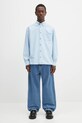 Бавовняна сорочка A.P.C. Chemise Mateo Logo COHAH.H12599 блакитний
