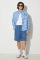 ICECREAM cotton shirt Longsleeve Printed Check Shirt IC24222 blue AW24