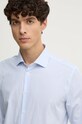 Бавовняна сорочка Sisley блакитний 5VJUSQ04C