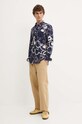 Desigual camasa din bumbac SAMSON 24WMCW26 bleumarin AW24