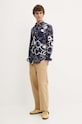 Bavlnená košeľa Desigual SAMSON 24WMCW26 tmavomodrá AW24