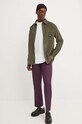 Tommy Jeans camasa din velur DM0DM19660 verde AW24