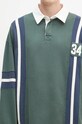 AMBUSH hanorac de bumbac Striped Rugby Shirt verde BMGC002F24JER0015245