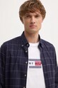 Хлопковая рубашка Hackett London тёмно-синий HM3010066