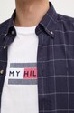 Хлопковая рубашка Hackett London HM3010066 тёмно-синий