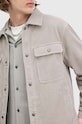 Πουκάμισο κοτλέ AllSaints CASTLEFORD M084OB γκρί AW25