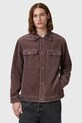 Πουκάμισο κοτλέ AllSaints CASTLEFORD μακρύ καφέ M084OB