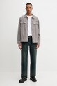 Manšestrová košile AllSaints CASTLEFORD M084OB šedá AW25