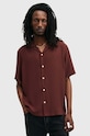 Πουκάμισο AllSaints VENICE casual μπορντό M159SB