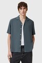 Košile AllSaints VENICE krátký modrá M159SB