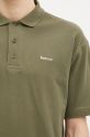 Памучна тениска с яка Barbour Dunand OS Polo Shirt зелен MML1426