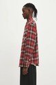 Хлопковая рубашка Billionaire Boys Club Longsleeve Check Shirt B24322 красный AW24