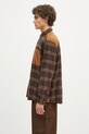 Pamučna košulja Barbour Wolfwood OS Checked Shirt MSH5508 smeđa AW24