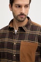 Bavlnená košeľa Barbour Wolfwood OS Checked Shirt hnedá MSH5508