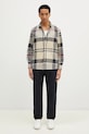 Bavlněná košile Barbour Renford OS Tartan Shirt MSH5514 béžová