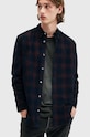 AllSaints koszula bawełniana DAYBREAKER LS SHIRT M033SB granatowy AW24