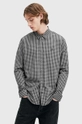 AllSaints camicia in cotone NEO LS SHIRT a quadri nero M044SB