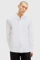 AllSaints koszula bawełniana HAWTHORNE LS SHIRT bawełna biały M150SB