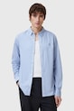 Хлопковая рубашка AllSaints HAWTHORNE LS SHIRT casual голубой M150SB