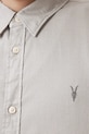 Бавовняна сорочка AllSaints HAWTHORNE LS SHIRT M150SB сірий AW25