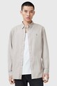 Хлопковая рубашка AllSaints HAWTHORNE LS SHIRT серый M150SB
