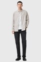 Хлопковая рубашка AllSaints HAWTHORNE LS SHIRT M150SB серый