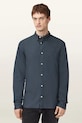 AllSaints cămașă din bumbac HAWTHORNE LS SHIRT lung albastru M150SB