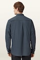 Îmbrăcăminte AllSaints cămașă din bumbac HAWTHORNE LS SHIRT M150SB albastru