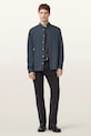 AllSaints cămașă din bumbac HAWTHORNE LS SHIRT M150SB albastru