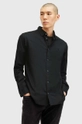 Бавовняна сорочка AllSaints HAWTHORNE LS SHIRT довгий чорний M150SB