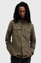 AllSaints camasa din bumbac SPOTTER LS SHIRT verde M154SB