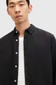 Πουκάμισο με μείγμα από λινό AllSaints LAGUNA LS SHIRT M160SB μαύρο AW24