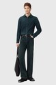 Τζιν πουκάμισο AllSaints GLEASON LS SHIRT M165SB σκούρο μπλε