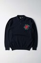 Vlnený sveter by Parra Flower Blob Knitted Polo Shirt nášivka tmavomodrá 52226