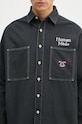 Human Made koszula bawełniana Stitch Work Shirt czarny HM28SH017
