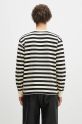 Одяг Бавовняний лонгслів Human Made Striped Longsleeve HM28CS039 бежевий