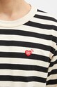 Pamučna majica dugih rukava Human Made Striped Longsleeve bež HM28CS039