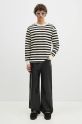 Хлопковый лонгслив Human Made Striped Longsleeve HM28CS039 бежевый