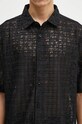 Košile PLEASURES Lacy Button Down černá P24F050