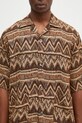 Needles koszula z domieszką wełny Cabana Shirt brązowy PU154