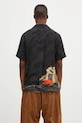 Clothing Maharishi shirt Cyber Skeleton Camp Collar Shirt 1408.MULTI black
