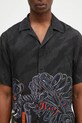 Maharishi shirt Cyber Skeleton Camp Collar Shirt black 1408.MULTI