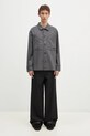 Maison Kitsuné camicia in lana Overshirt MM00401WT0032 grigio