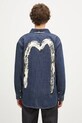 Τζιν πουκάμισο Evisu Daicock Printed μακρύ σκούρο μπλε 2EAHTM4DL1031