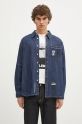 Clothing Evisu denim shirt Daicock Printed 2EAHTM4DL1031 navy